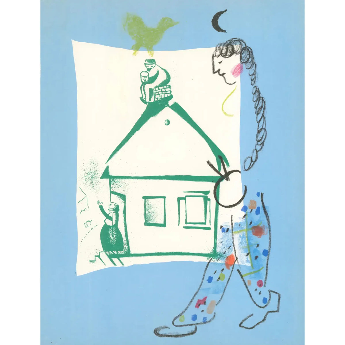 Marc Chagall, Original Lithograph, The House in my Village
