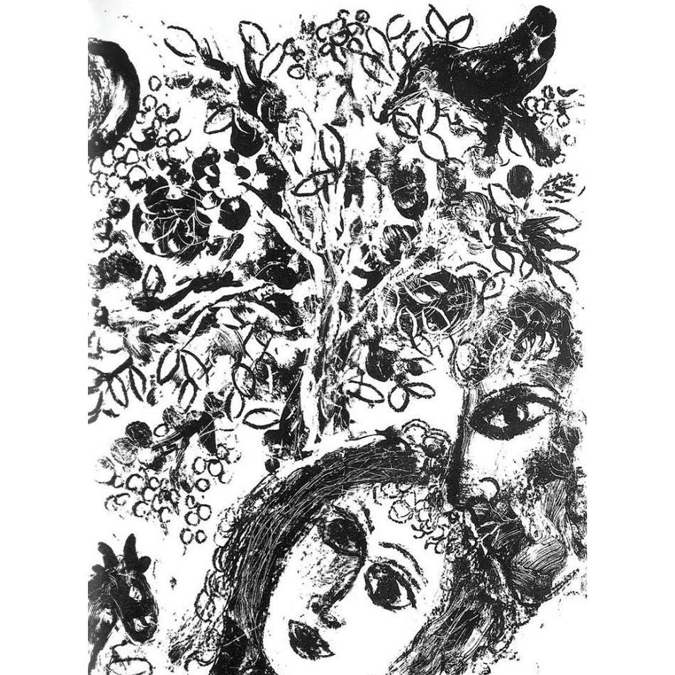Marc Chagall, Original Lithograph, Couple Beside Tree