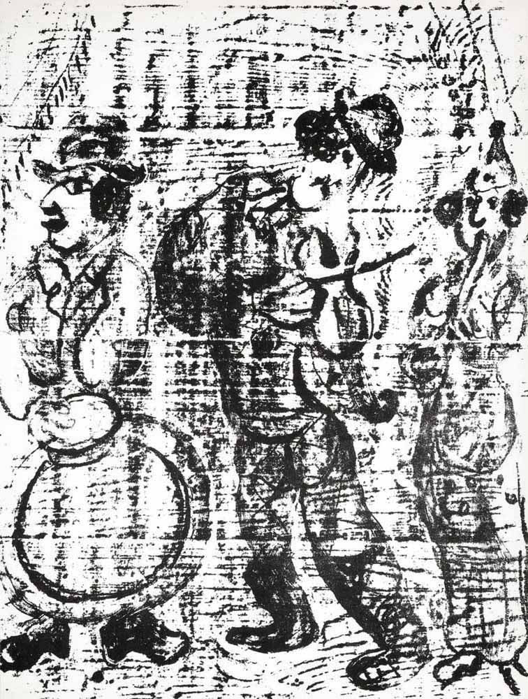 Marc Chagall, Original Lithograph, The Wandering Musicians