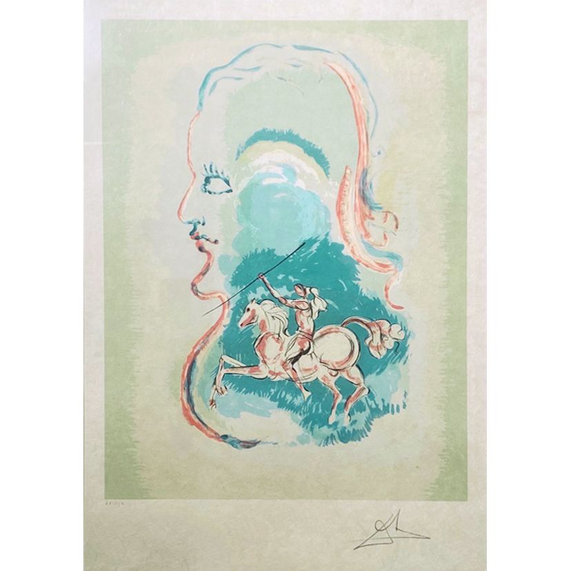 Salvador Dali, Dream of a Horseman, lithograph, 1979