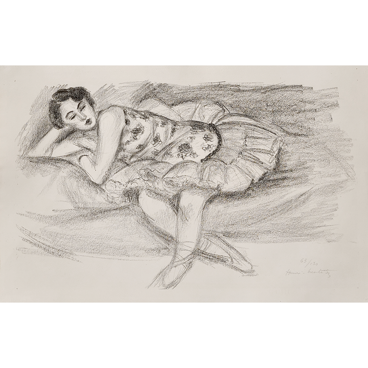 Henri Matisse, Original Lithograph, "Danseuse au divan pliée en deux" from 'Dix Danseuses' suite