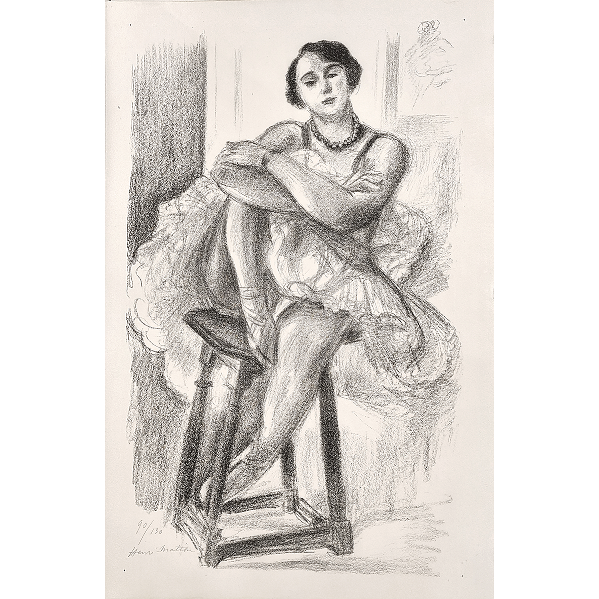 Henri Matisse, Original Lithograph, "Danseuse au tabouret" from 'Dix Danseuses' suite