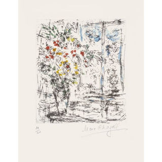 Marc Chagall, Original Etching, "La Fenêtre de l'atelier à Saint-Paul"