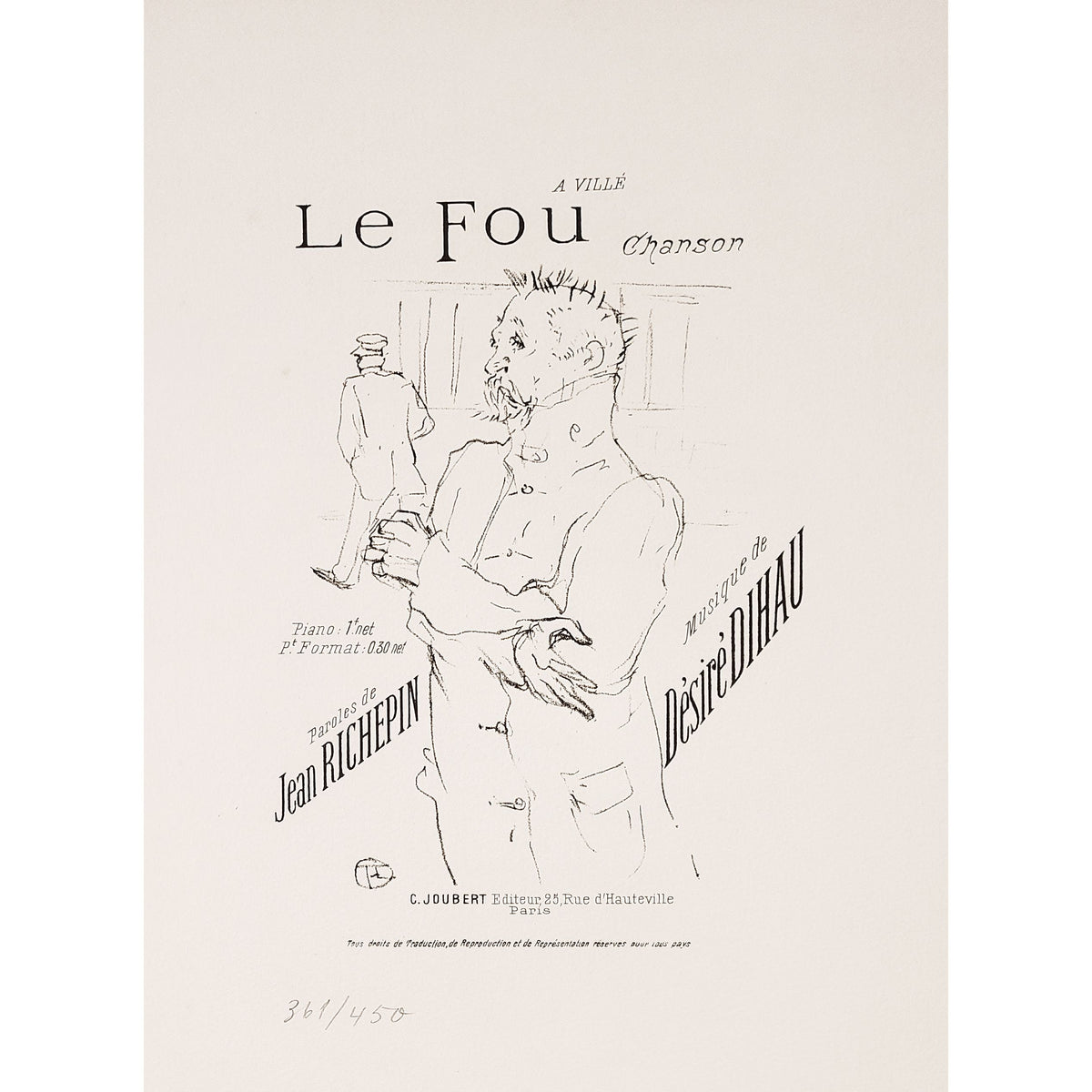Henri de Toulouse-Lautrec, Original Lithograph, Le Fou