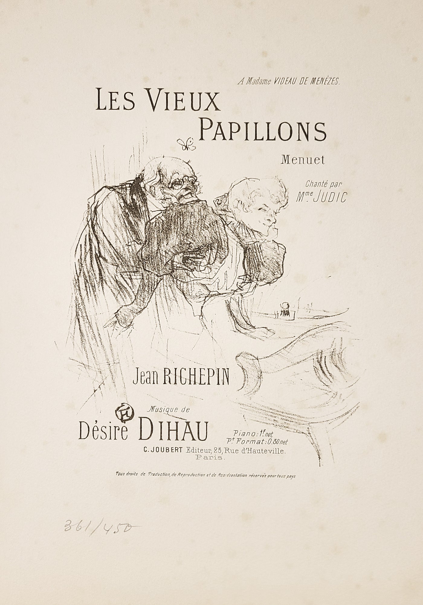 Henri de Toulouse-Lautrec, Original Lithograph, "Les Vieux Papillons"