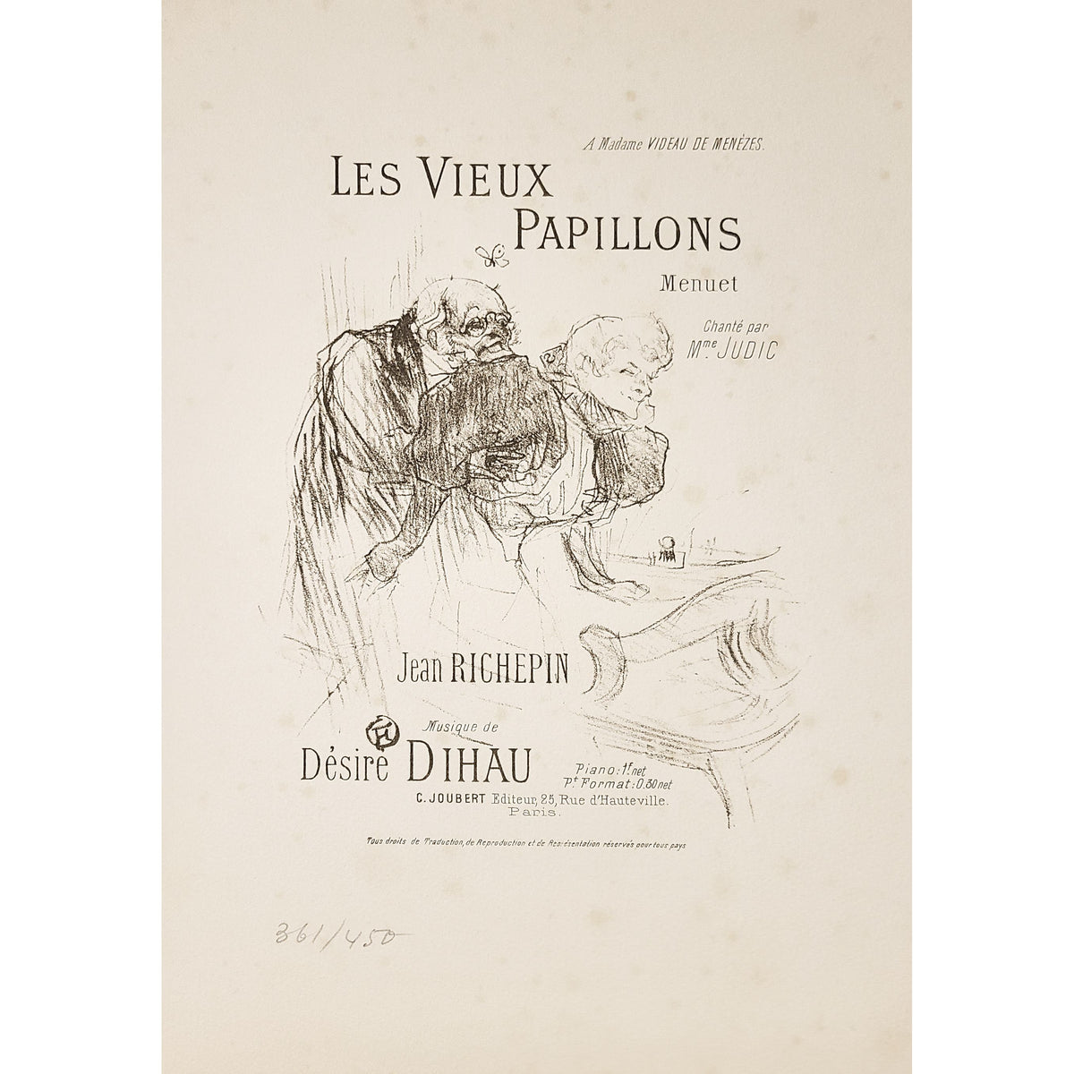 Henri de Toulouse-Lautrec, Original Lithograph, Les Vieux Papillons