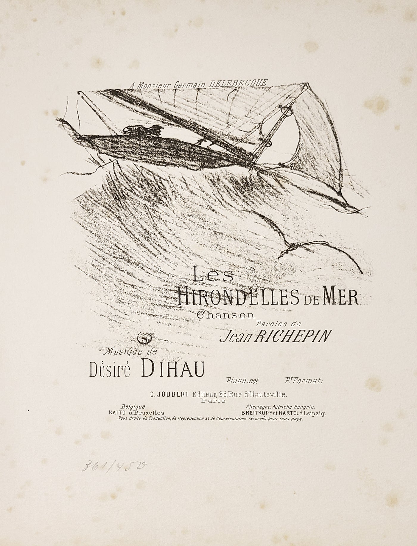 Henri de Toulouse-Lautrec, Original Lithograph,"Les Hirondelles De Mer"