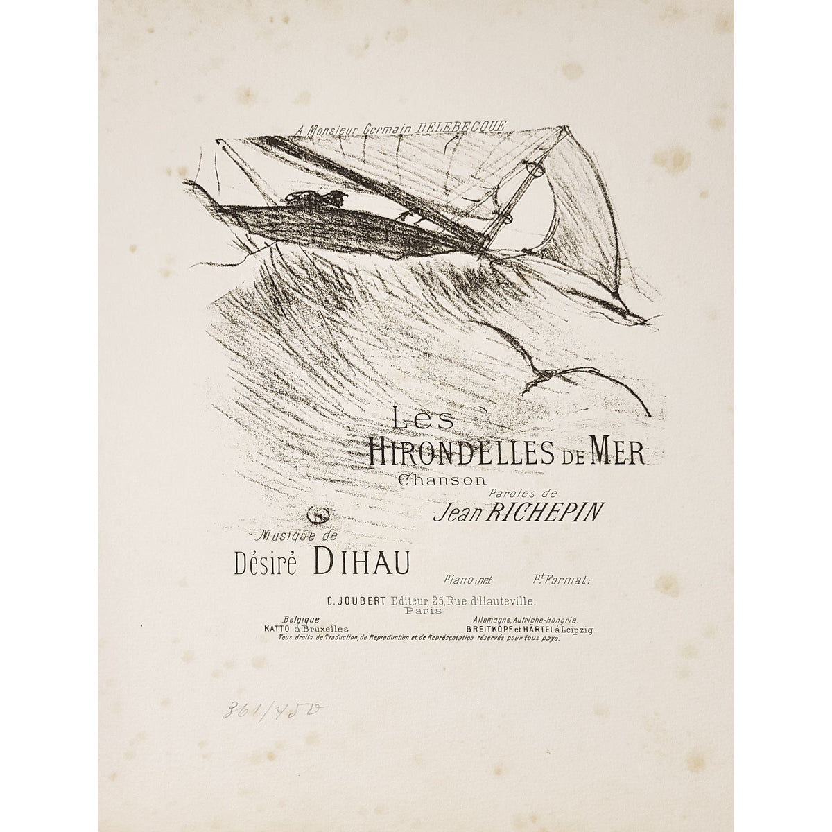 Henri de Toulouse-Lautrec, Original Lithograph, Les Hirondelles De Mer