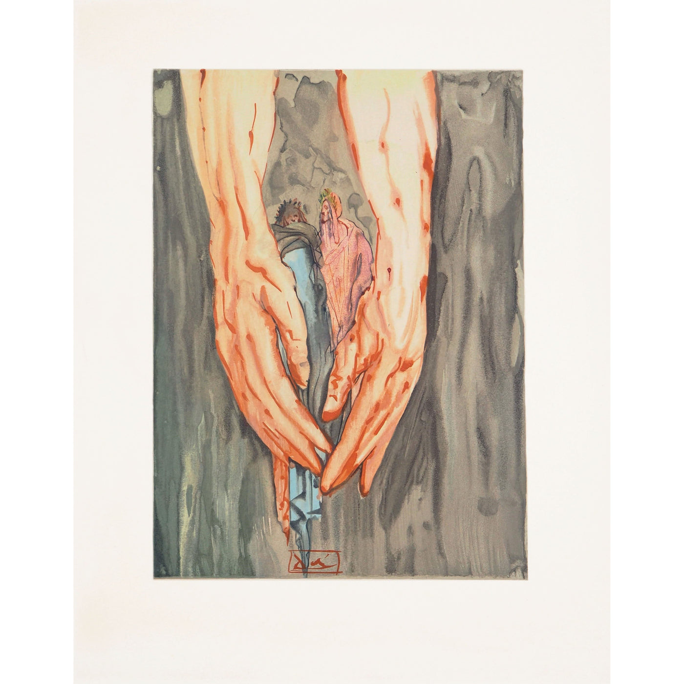 Salvador Dali, Original Wood Engraving, "The Mount of Geryon"