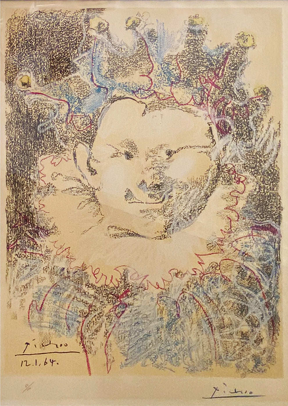 Pablo Picasso, Lithograph, Tete de Bouffon