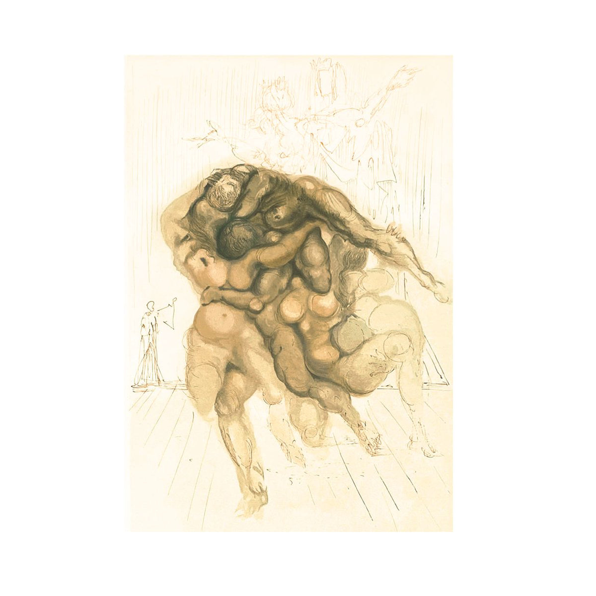 Salvador Dali, Original Wood Engraving, The Angry Ones