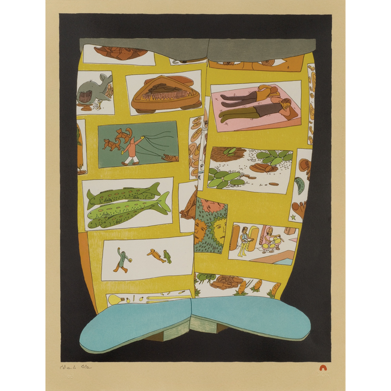 Shuvinai Ashoona, Story Boots, lithograph, 2012