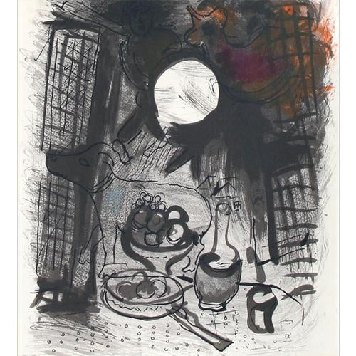 Marc Chagall Original Lithogaph, "Brown Still Life"