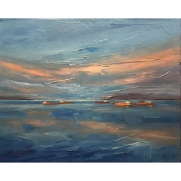Judit Haber, English Bay Sunrise, Oil on canvas