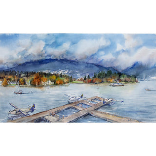 Nina Kuznetsova, Coal Harbour, Vancouver, Watercolour on paper