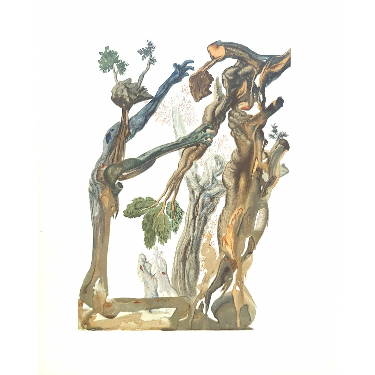 Salvador Dali, Original Wood Engraving, "The Forest of the Suicides"