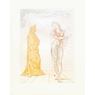 Salvador Dali, Original Wood Engraving, "Virgil Comforts Dante"