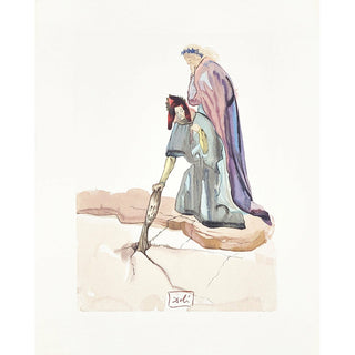 Salvador Dali, Original Wood Engraving, "The Treacherous to the Homeland"
