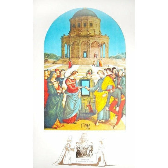 Salvador Dali, Original Lithograph, "Raphael - Le Mariage de la Vierge"