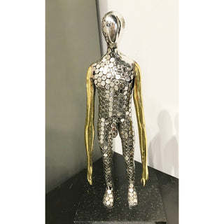 PriyAryan (Priya & Aryan), Fluid Cellular Steel Sculpture, "Golden Touch"