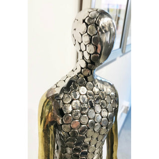 PriyAryan (Priya & Aryan), Fluid Cellular Steel Sculpture, "Golden Touch"