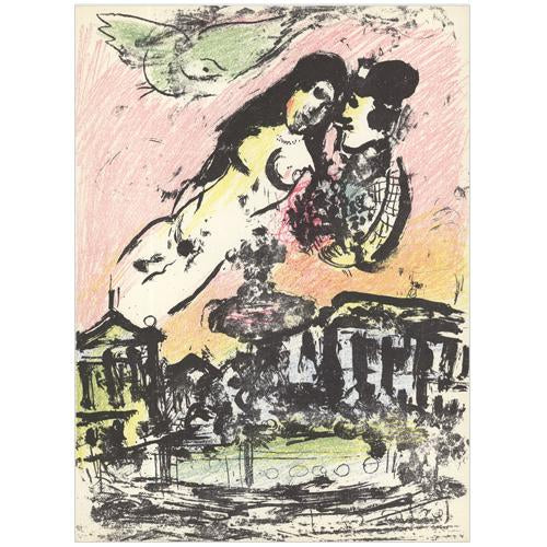 Marc Chagall Original Lithogaph, "Lover's Heaven"