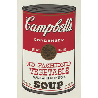 Andy Warhol, Campbell's Soup Cans, Old Fashioned Vegetable (after Warhol by Sunday B. Morning)