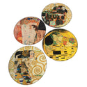 Glass Coasters - Gustav Klimt paintings, set of 4, with stand