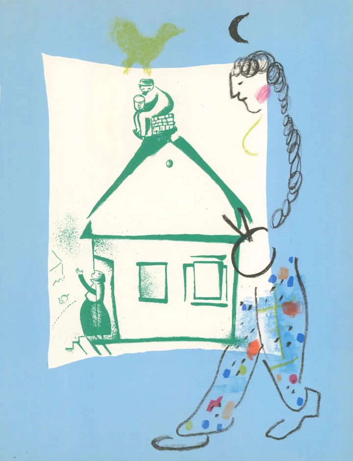 Marc Chagall, Original Lithograph, The House in my Village