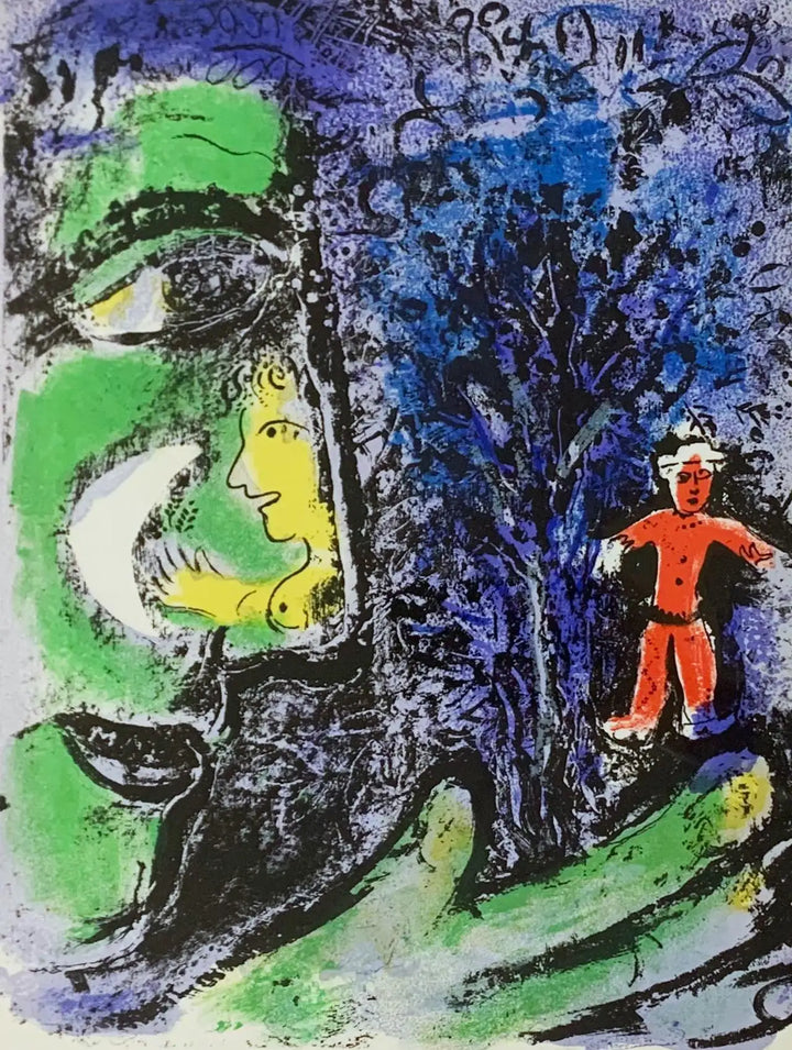 Marc Chagall, Original Lithograph, Profile and Red Child