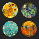 Glass Coasters - Van Gogh paintings, set of 4, with stand