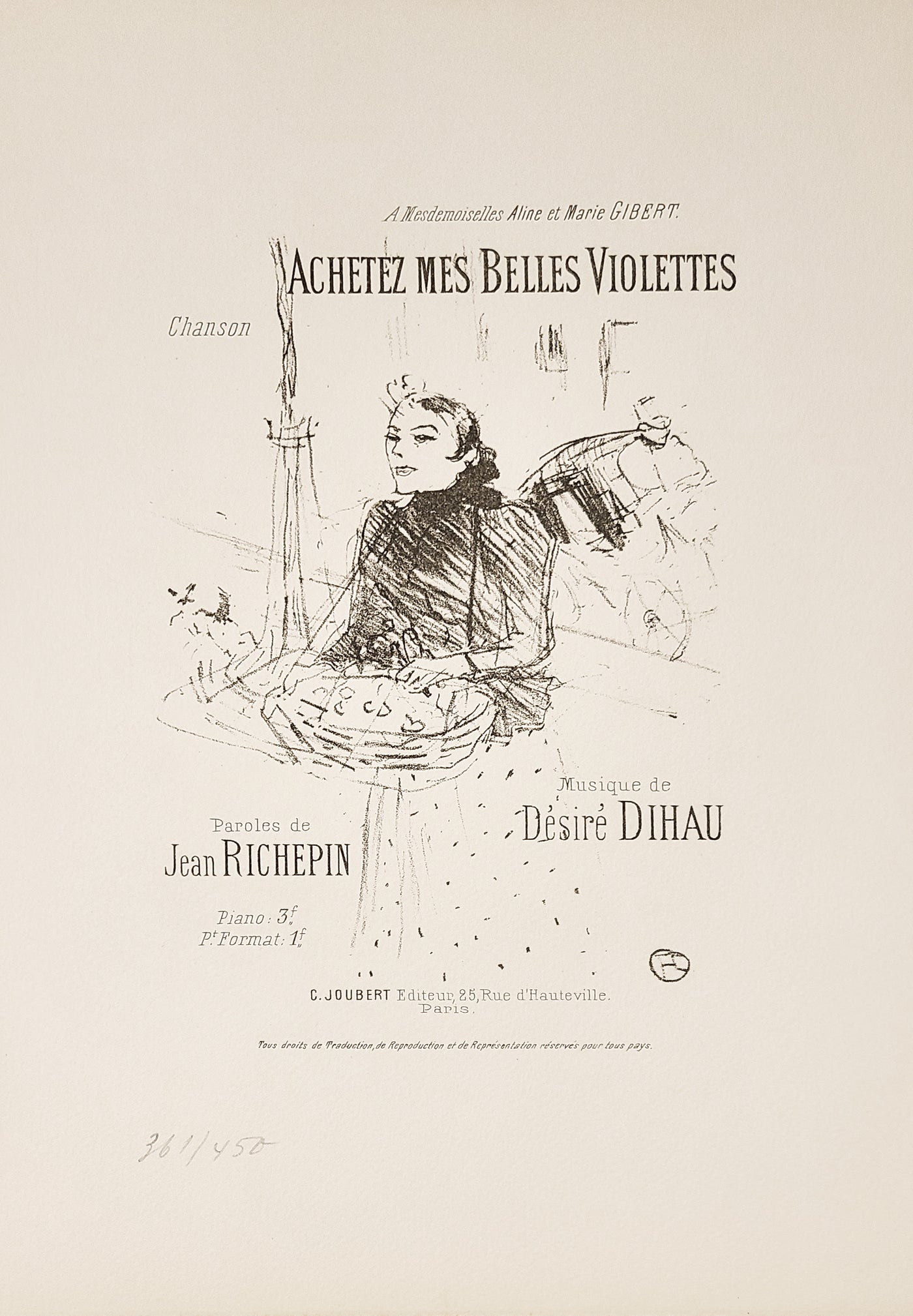 Henri de Toulouse-Lautrec, Original Lithograph, "Achetez Mes Belles Violettes"