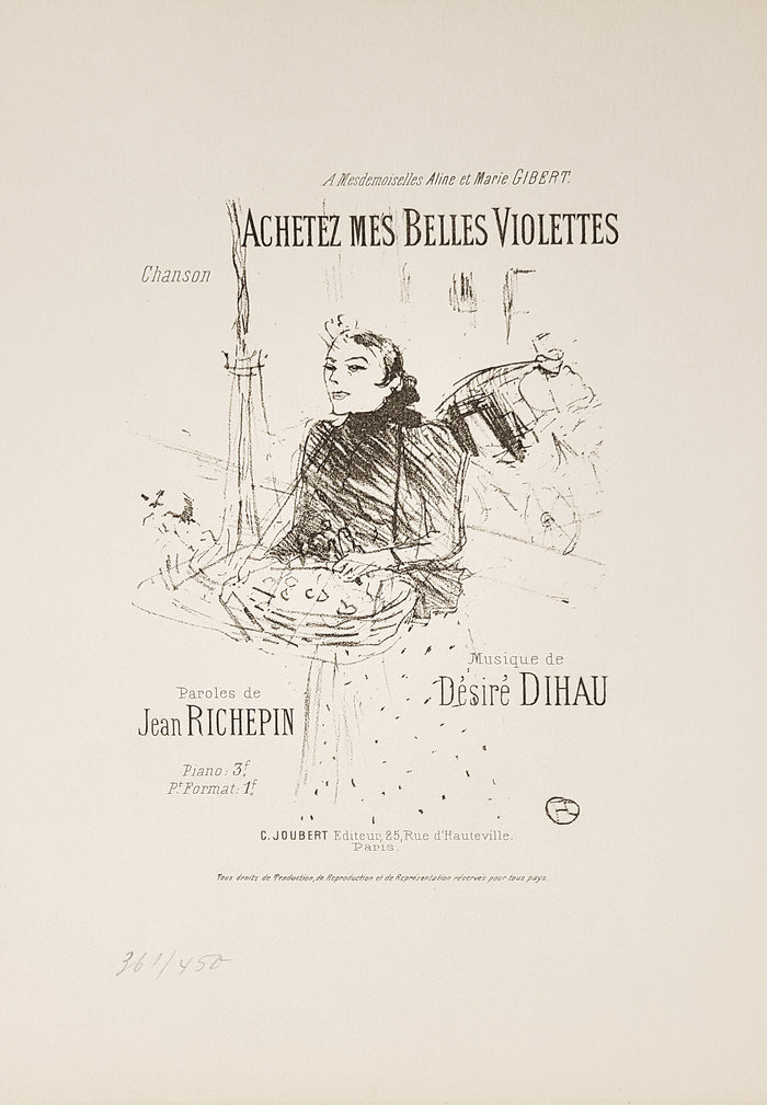 Henri de Toulouse-Lautrec, Original Lithograph, "Achetez Mes Belles Violettes"