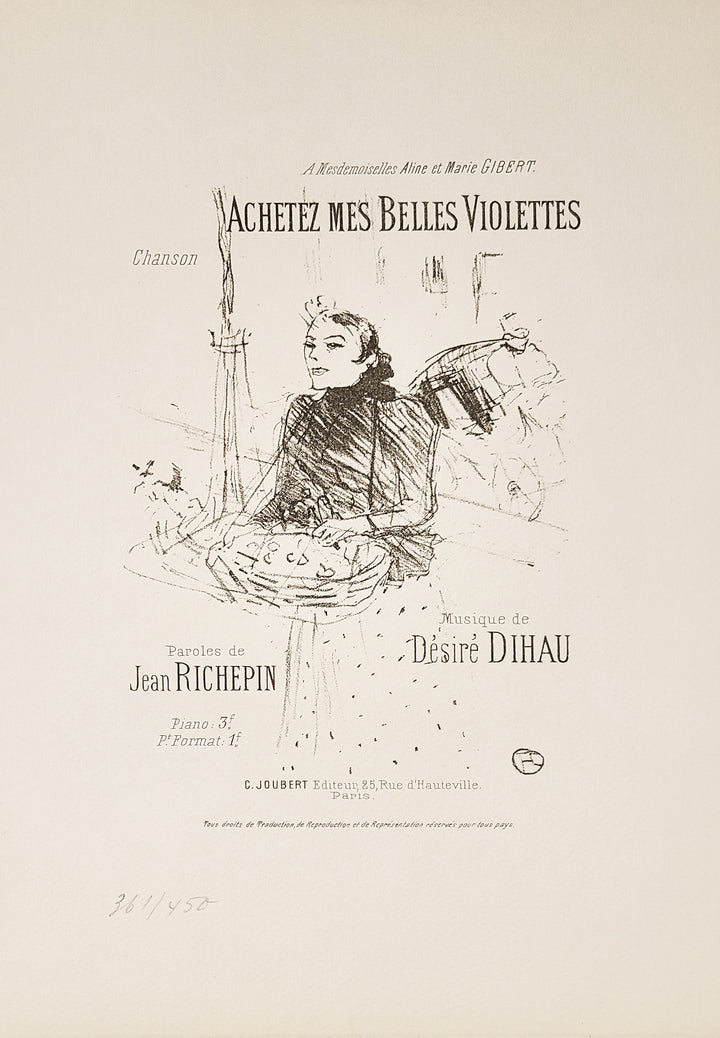Henri de Toulouse-Lautrec, Original Lithograph, "Achetez Mes Belles Violettes"