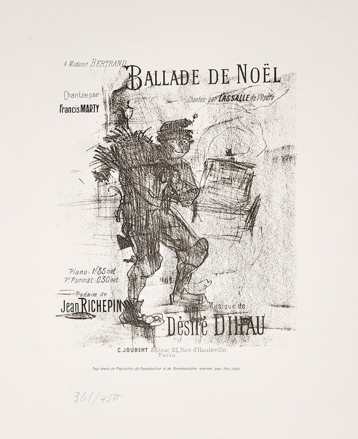 Henri de Toulouse-Lautrec, Original Lithograph,"Balade De Noël"