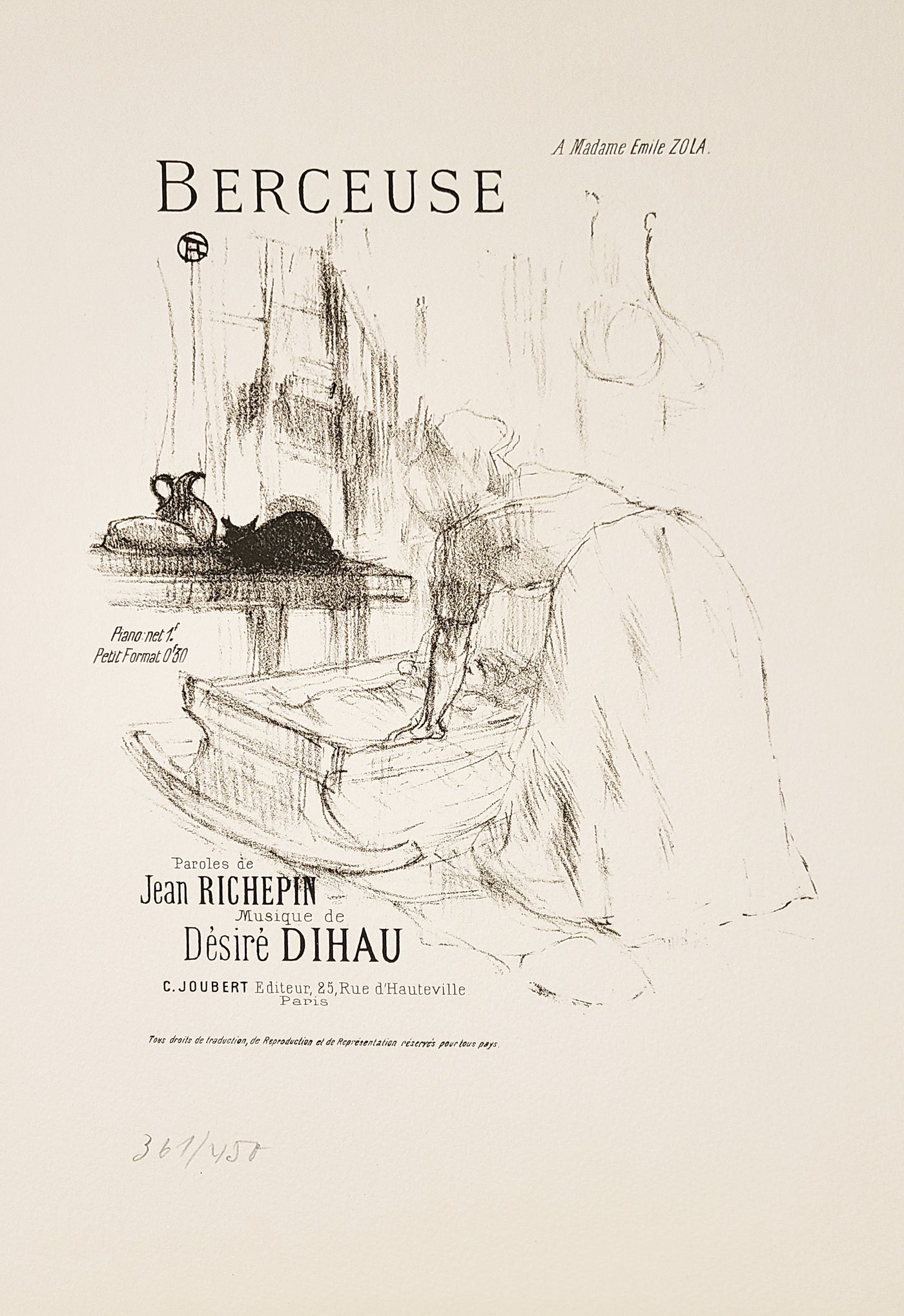Henri de Toulouse-Lautrec, Original Lithograph, "Berceuse"