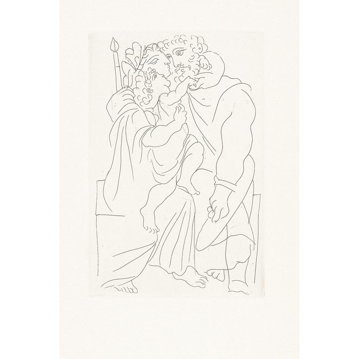 Pablo Picasso, Original Etching "Couple et enfant" from Lysistrata suite