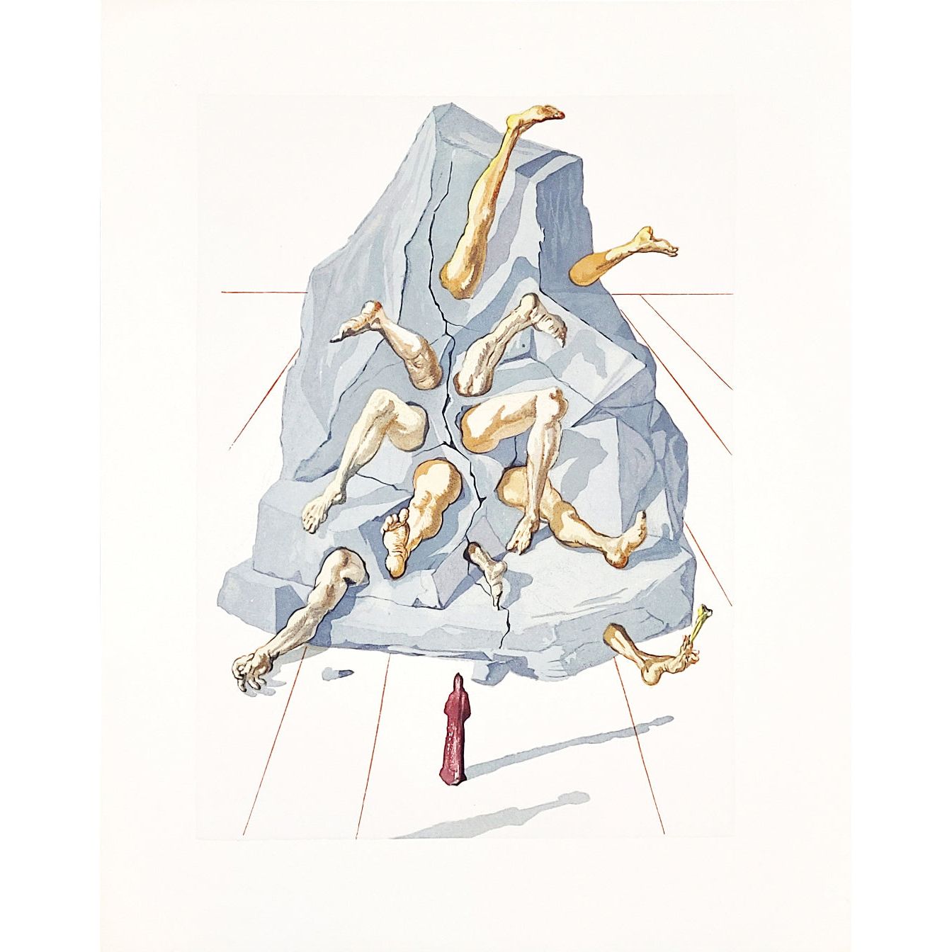 Salvador Dali, Original Wood Engraving, "The Simonists"