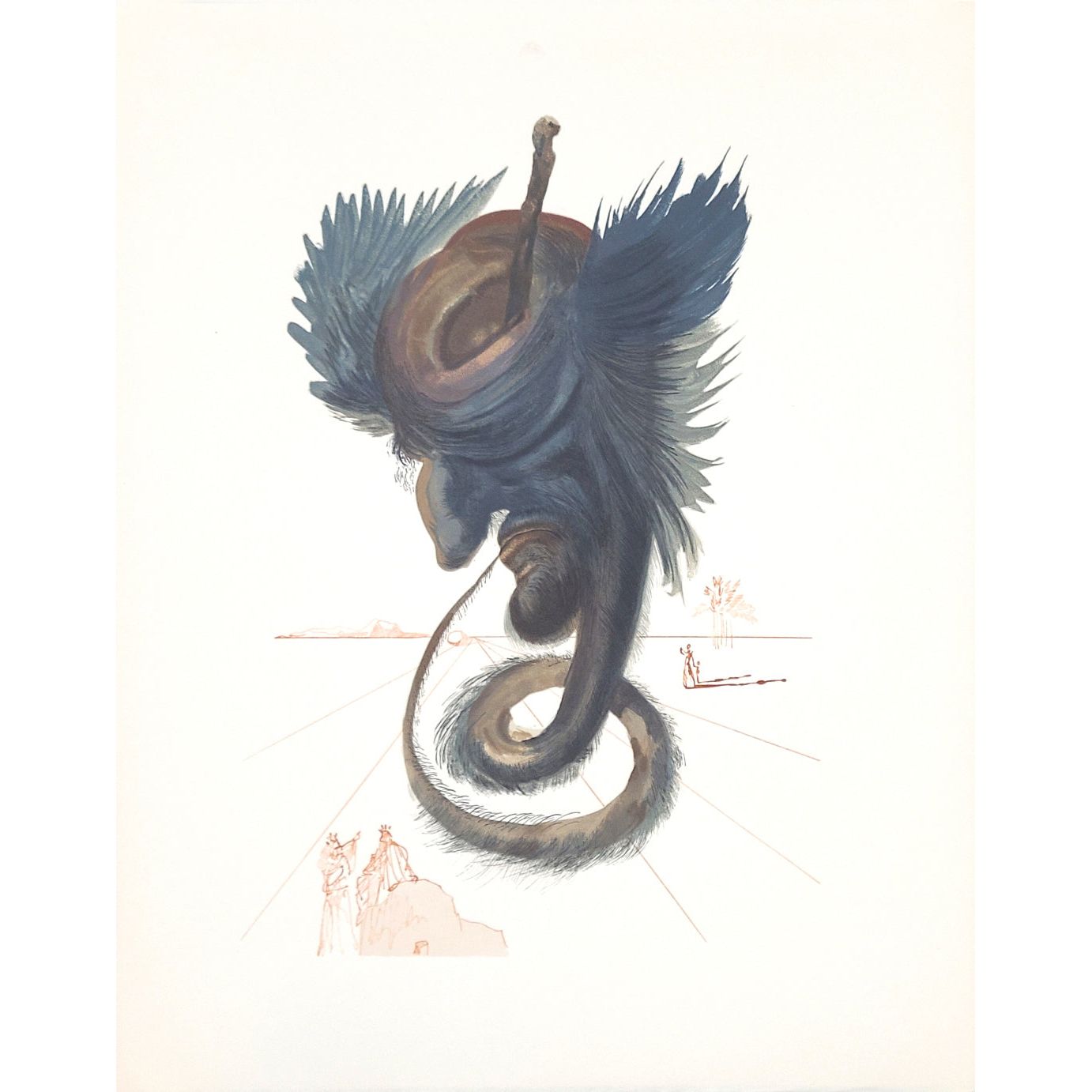 Salvador Dali, Original Wood Engraving, "Diviners and Sorcerers"