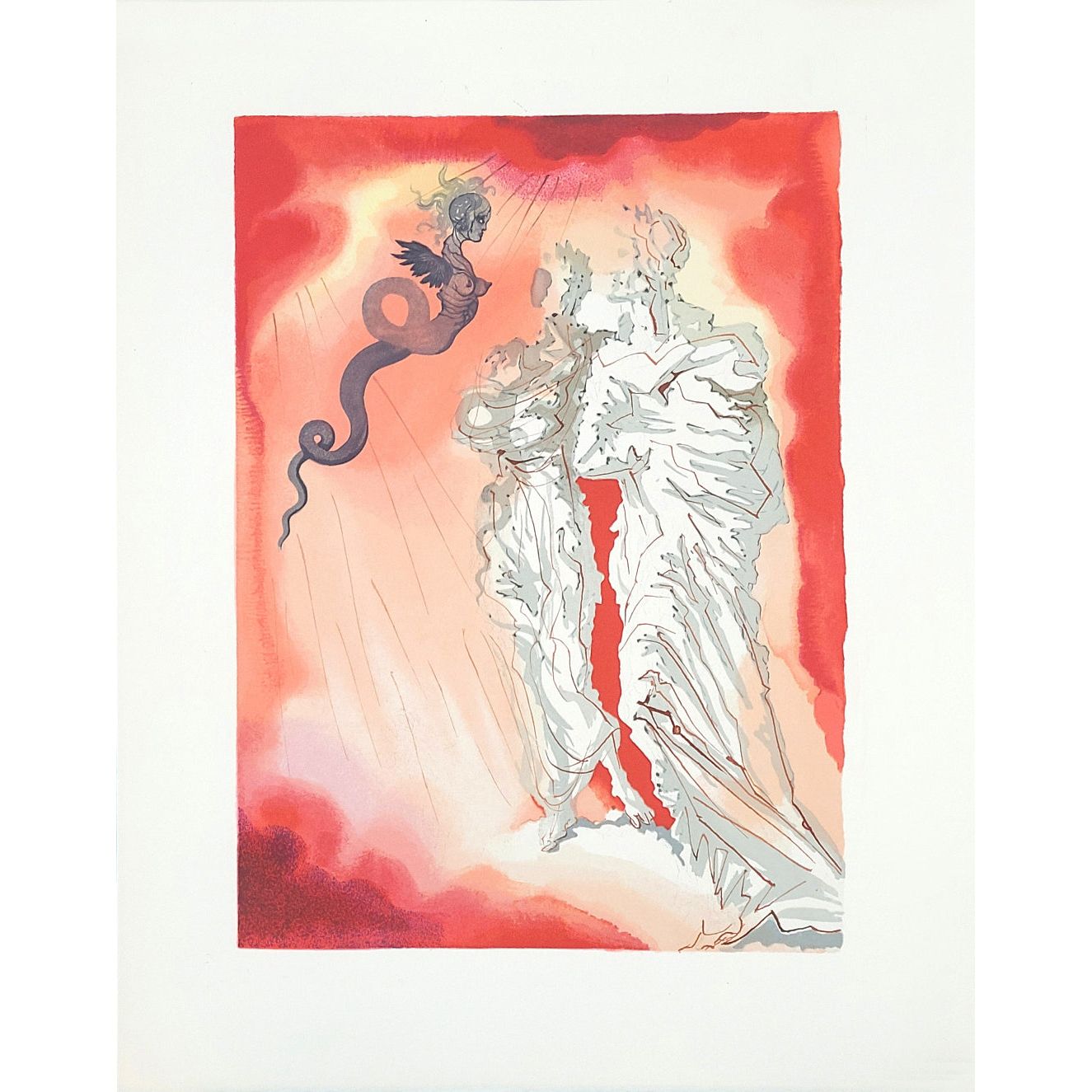 Salvador Dali, Original Wood Engraving, "The Black Devil"