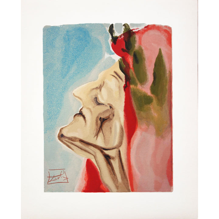 Salvador Dali, Original Wood Engraving, "Dante's New Doubt"