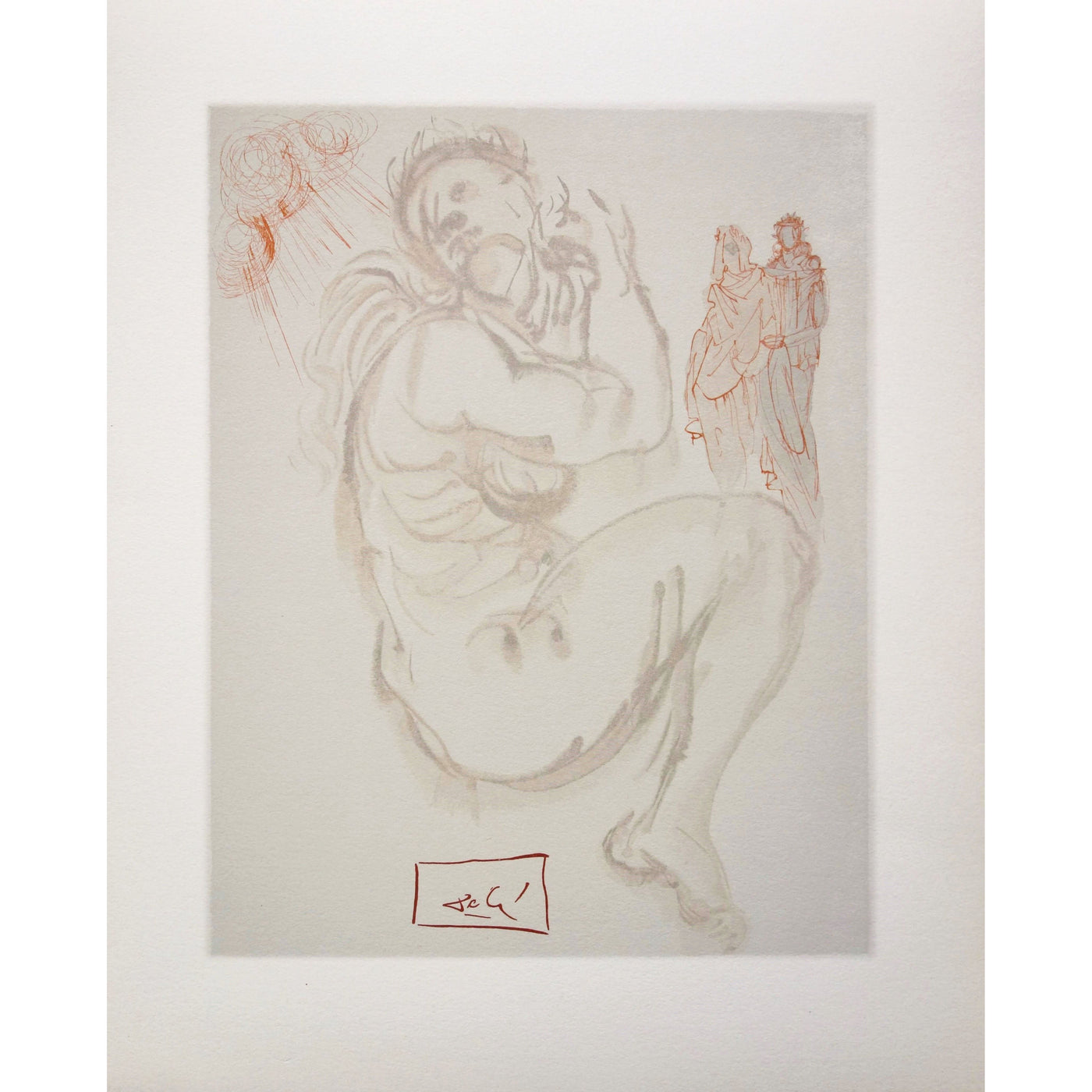 Salvador Dali, Original Wood Engraving, "Dante's Dream"