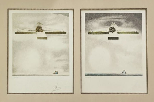 Salvador Dali, Original Lithograph, "Crucifixion (Christ of Gala) (Diptych),"