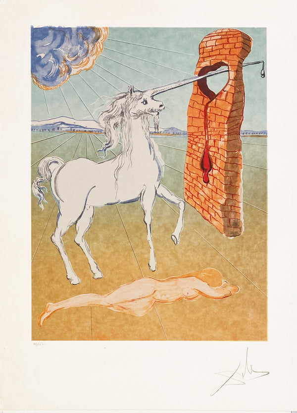 Salvador Dali, Original Lithograph, "The Agony of Love"