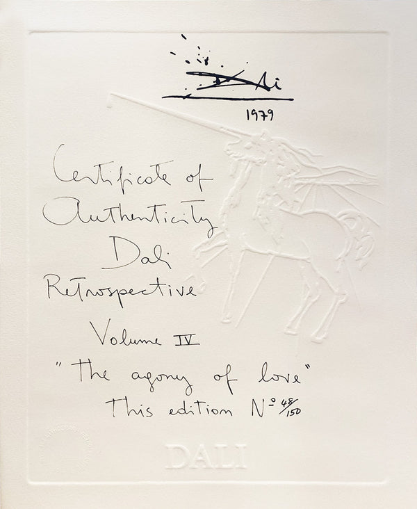 Salvador Dali, Original Lithograph, "The Agony of Love"