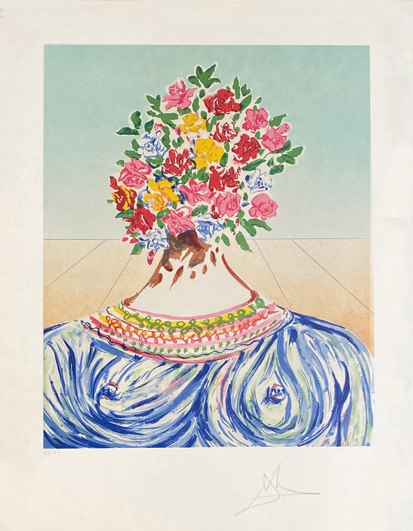 Salvador Dali, Original Lithograph, "The Flowering of Inspiration" (Gala en Fleurs)