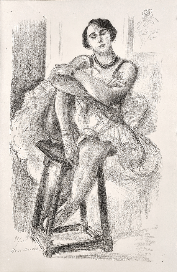 Henri Matisse, Original Lithograph, "Danseuse au tabouret" from 'Dix Danseuses' suite