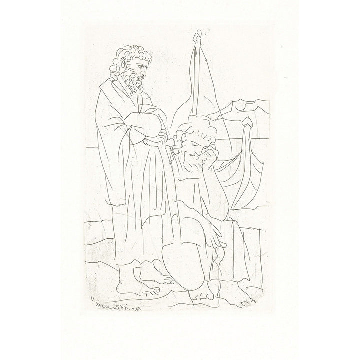 Pablo Picasso, Original Etching "Deux vieillards et voilier" from Lysistrata suite