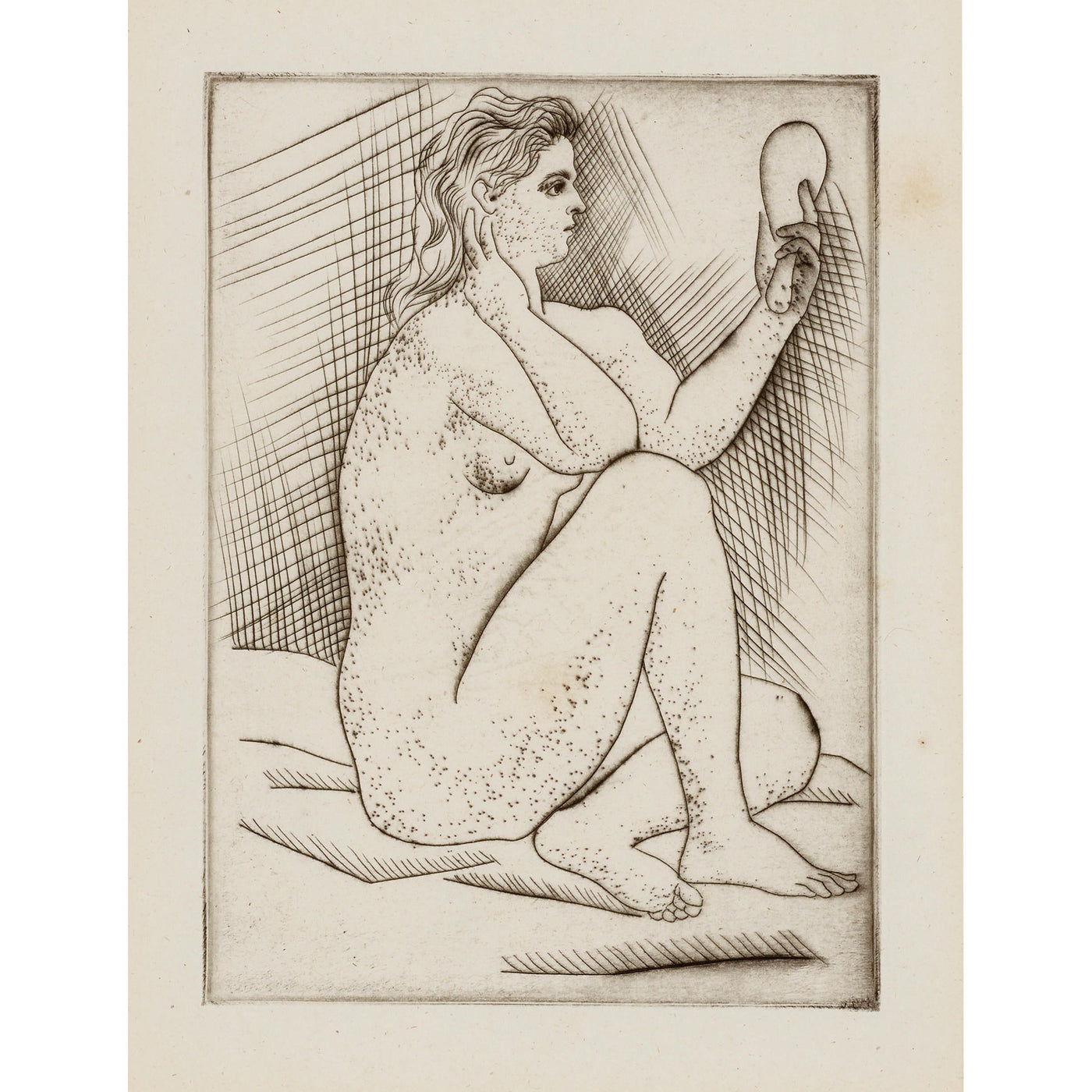 Pablo Picasso, Original Drypoint Etching "Femme au miroir"