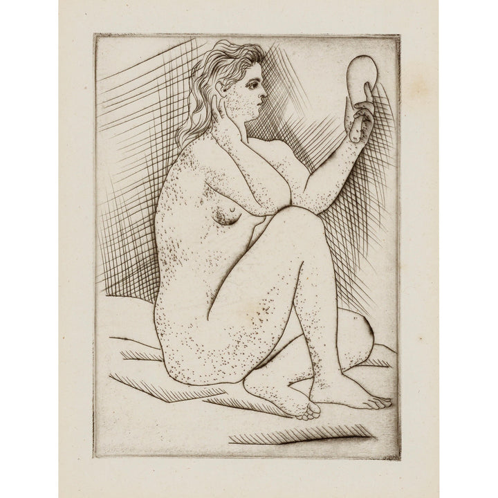 Pablo Picasso, Original Drypoint Etching "Femme au miroir"